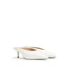 Hugo Boss Backless Mules In Nappa Leather In White