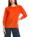 Hugo Boss Bagana Silk Blouse In Orange