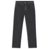 Hugo Boss Baggy-fit Jeans In Black Denim With Faded Logo In Blue
