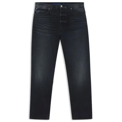 Hugo Boss Baggy-fit Jeans In Blue-black Rigid Denim