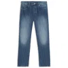 Hugo Boss Baggy-fit Jeans In Blue Pinstriped Denim In Blue