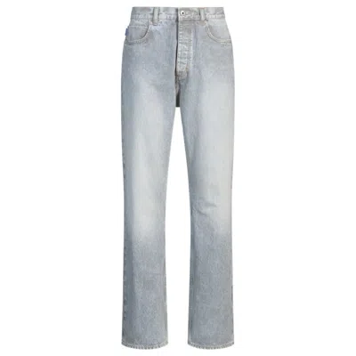 Hugo Boss Baggy-fit Jeans In Striped Blue Denim In Bright Blue