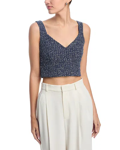 Hugo Boss Balitar Top In Navy Crotchet Tweed