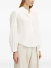 Hugo Boss Balloon-sleeve Buttoned Blouse In White