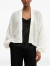 Hugo Boss Balloon-sleeve Open-front Cardigan In White