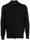 Hugo Boss Avac Mens Full Zip Funnel Neck Jumper In Black