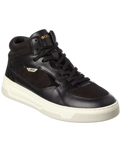 HUGO BOSS BALTIMORE LEATHER HIGH-TOP SNEAKER