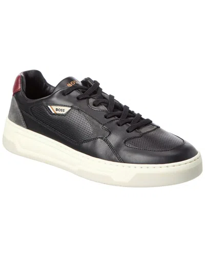 Hugo Boss Baltimore Leather Sneaker In Black