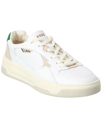 Hugo Boss Baltimore Leather Sneaker In White
