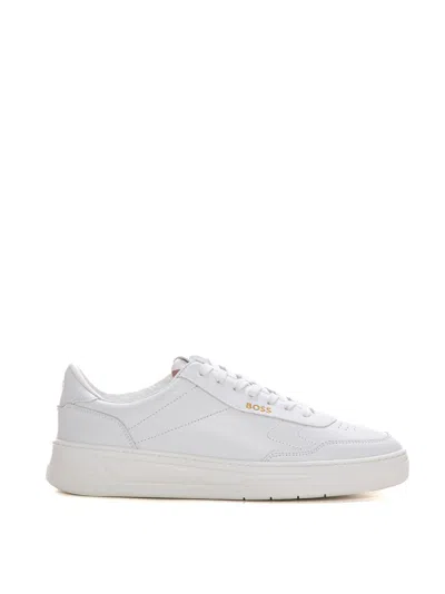 HUGO BOSS BALTIMORE-TENN-LTL LEATHER SNEAKERS WITH LACES