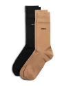 Hugo Boss Assorted 2-pack Dress Socks In Medium Beige
