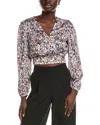 Hugo Boss Banella Crop Blouse In Purple