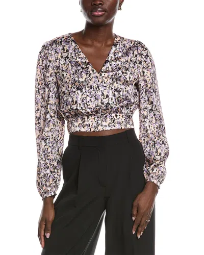 Hugo Boss Banella Crop Blouse In Purple