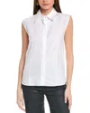 Hugo Boss Bashiva Poplin Sleeveless Blouse In White