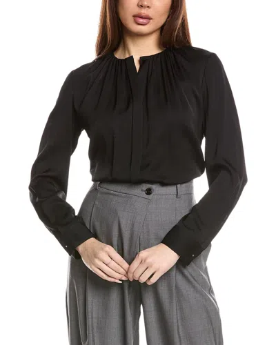 Hugo Boss Banorah Silk-blend Blouse In Black