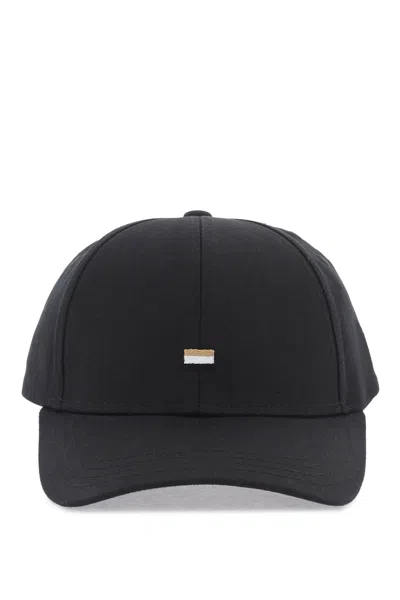 Hugo Boss Baseball Cap With Tricolor Embroidery In Black
