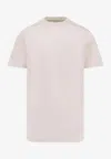 Hugo Boss Ribbed Crew-neck Cotton T-shirt With Side Slits In White