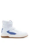 Hugo Boss Basketball-inspired High-top Trainers With Leather And Mesh In White
