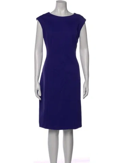Pre-owned Hugo Boss Bateau Neckline Knee-length Dress In Purple