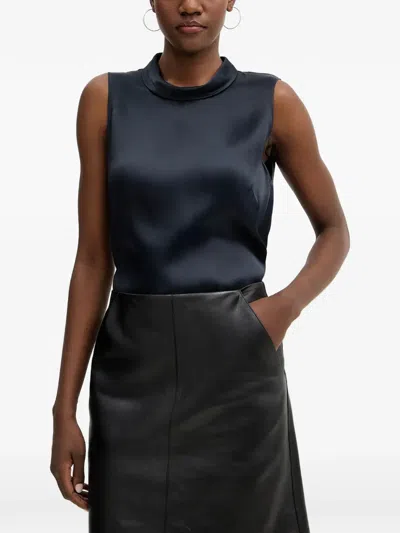 Hugo Boss Baurina Sleeveless Blouse In Blue