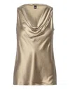 Hugo Boss Satin Relaxed-fit Blouse With Cowl Neckline In Neturals