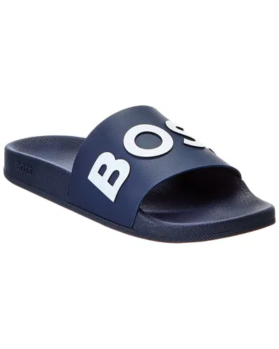 Hugo Boss Bay Rubber Slide In Blue