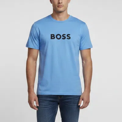 Pre-owned Hugo Boss Beach Blue Logo Print Jersey Sun Protection T-shirt Xl
