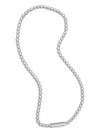 Hugo Boss Beaded Bar Necklace In Metallic
