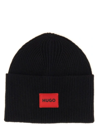 Hugo Boss Beanie Hat With Logo In Black
