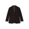 Hugo Boss Beckham X Blazer In Striped Cotton In Brown