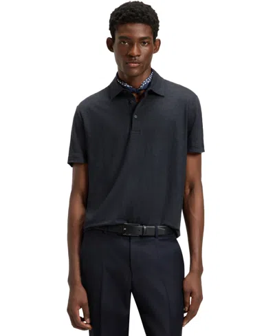 HUGO BOSS BECKHAM X BOSS MEN'S LINEN REGULAR-FIT POLO SHIRT