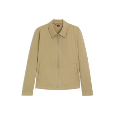 Hugo Boss Beckham X Cotton-blend Jacket With Zipped Closure In Green