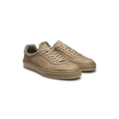 Hugo Boss Beckham X Leather Trainers With Rubber Sole In Brown