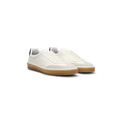 Hugo Boss White & Navy Beckham Edition Low-top Suede Sneakers