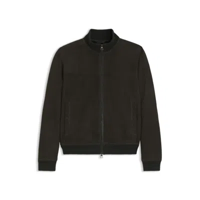 Hugo Boss Beckham X Shearling Jacket With Two-way Zip In Black