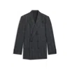 Hugo Boss Beckham X Slim-fit Suit Jacket In Checked Wool In Gray