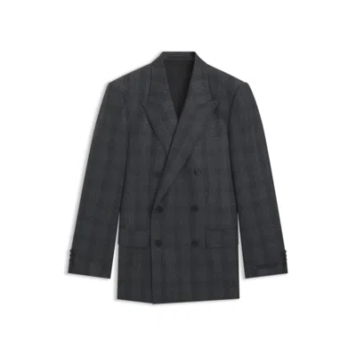 Hugo Boss Beckham X Slim-fit Suit Jacket In Checked Wool In Gray