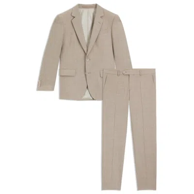 Hugo Boss Beckham X Two-piece Suit In Virgin Wool, Silk And Linen In Sand