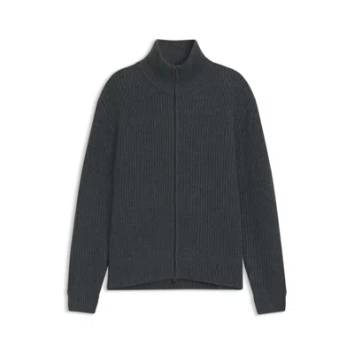 Hugo Boss Beckham X Zip-up Cardigan In Wool And Cashmere In Gray