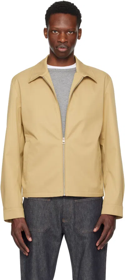 Hugo Boss Beige Beckham Edition Zipped Jacket In Brown