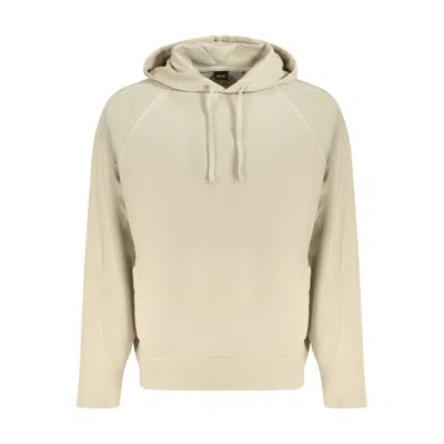 HUGO BOSS BEIGE COTTON MEN SWEATER