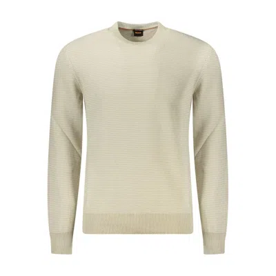 Hugo Boss Beige Cotton Men Sweater In Neutral