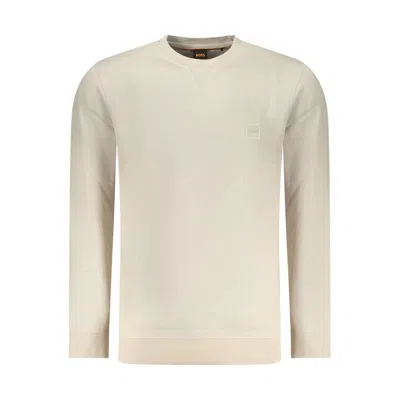 Hugo Boss Beige Cotton Men Sweatshirt In Neutral
