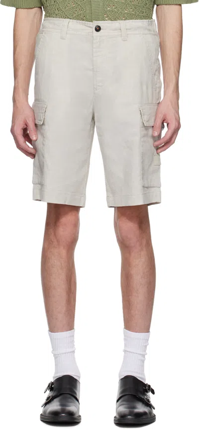Hugo Boss Beige Drawstring Cargo Shorts In 271-light Beige