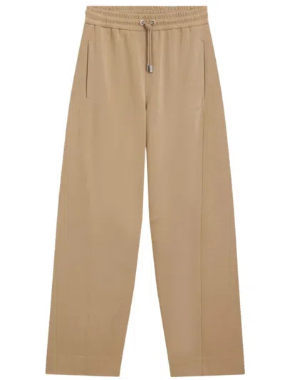Hugo Boss Beige Embroidered-logo Pants In Neutral
