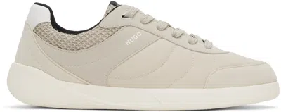 Hugo Boss Beige Football-inspired Trainers In 283-open Beige