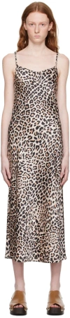 Hugo Boss Beige Kimola Midi Dress In 970 Open Miscellaneo