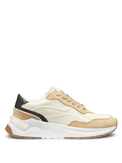Hugo Boss Beige Lace Up Sneakers In Sand