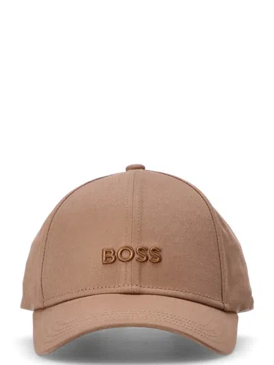 Hugo Boss Beige Logo Baseball Hat In Brown