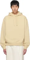Hugo Boss Beige Logo Print Cotton-terry Hoodie In 285-open Beige